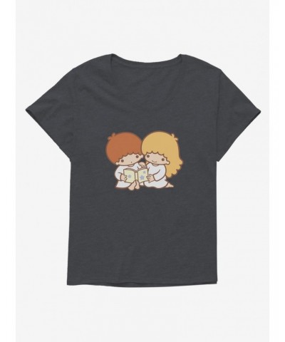 Little Twin Stars Reading Time Girls T-Shirt Plus Size $6.94 T-Shirts