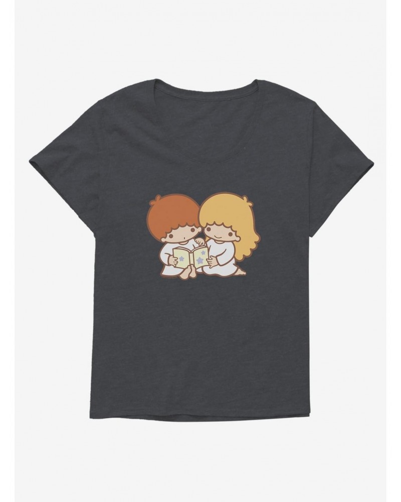 Little Twin Stars Reading Time Girls T-Shirt Plus Size $6.94 T-Shirts