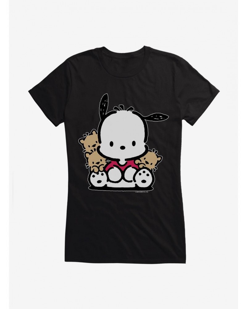 Pochacco Sitting With Friends Girls T-Shirt $6.97 T-Shirts