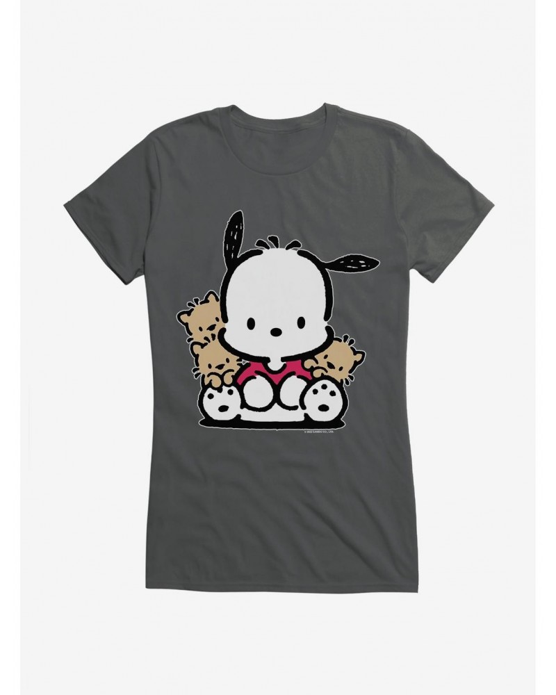 Pochacco Sitting With Friends Girls T-Shirt $6.97 T-Shirts