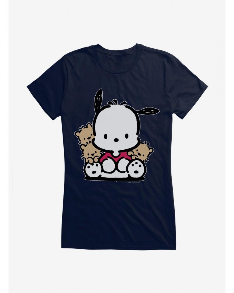 Pochacco Sitting With Friends Girls T-Shirt $6.97 T-Shirts