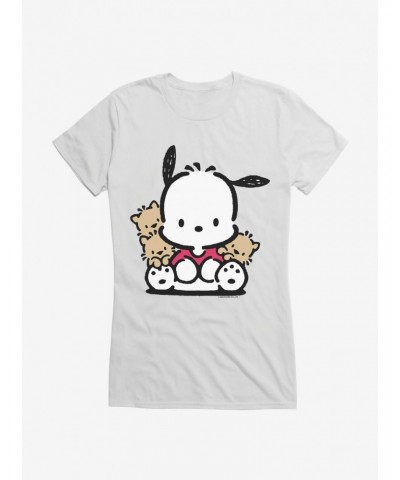 Pochacco Sitting With Friends Girls T-Shirt $6.97 T-Shirts