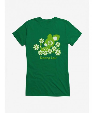 Deery-Lou Floral Green Design Girls T-Shirt $5.98 T-Shirts