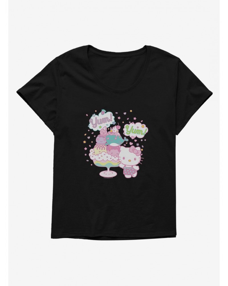 Hello Kitty Kawaii Vacation Dessert Time Girls T-Shirt Plus Size $10.29 T-Shirts