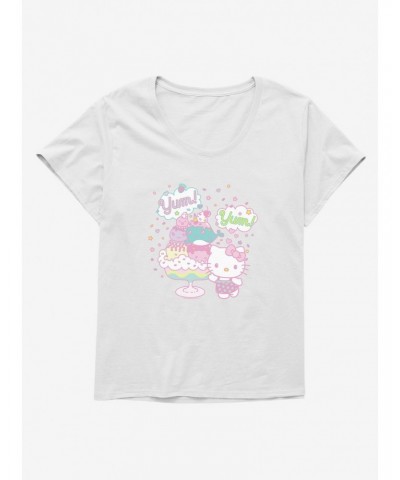 Hello Kitty Kawaii Vacation Dessert Time Girls T-Shirt Plus Size $10.29 T-Shirts