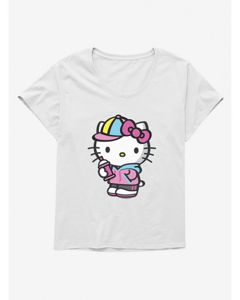 Hello Kitty Spray Can Front Girls T-Shirt Plus Size $7.40 T-Shirts