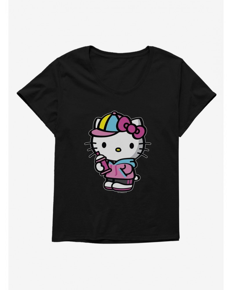 Hello Kitty Spray Can Front Girls T-Shirt Plus Size $7.40 T-Shirts