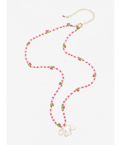 Cinnamoroll Pink Cherry Beaded Necklace $4.39 Necklaces
