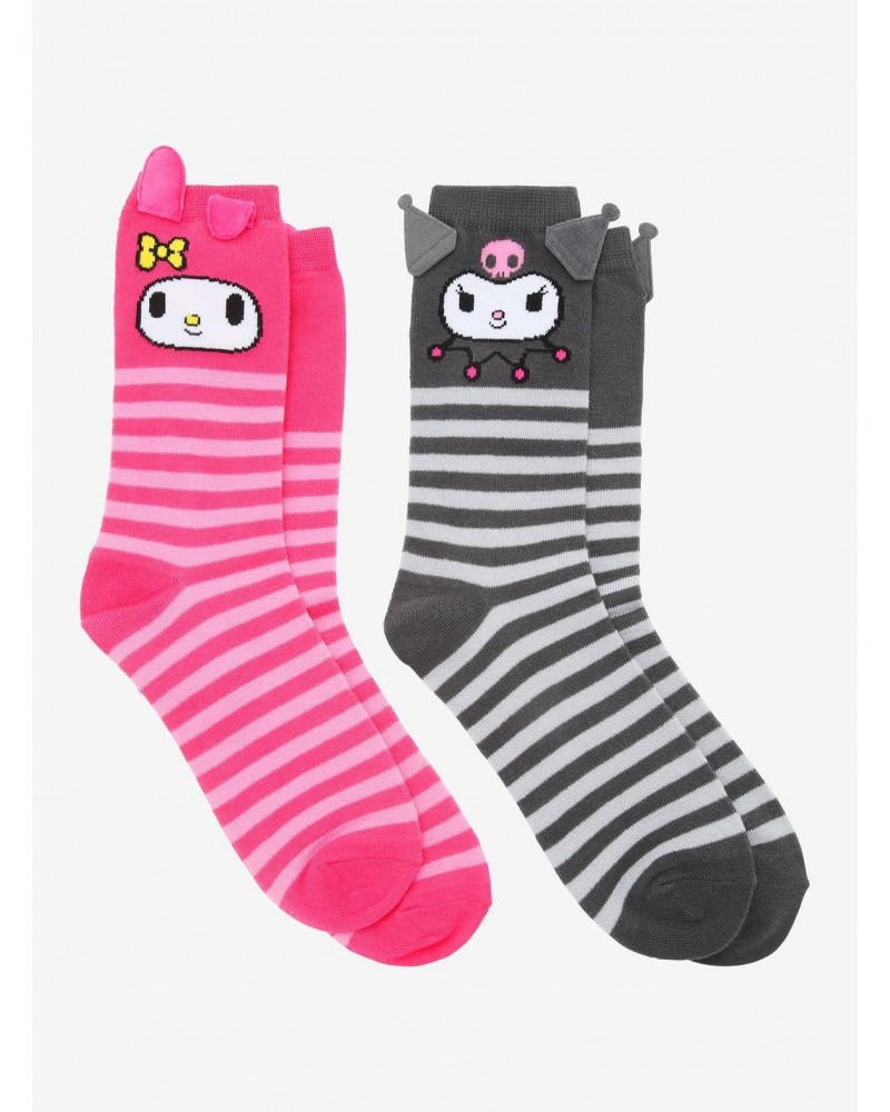 My Melody & Kuromi Character Crew Socks 2 Pair $4.13 Merchandises