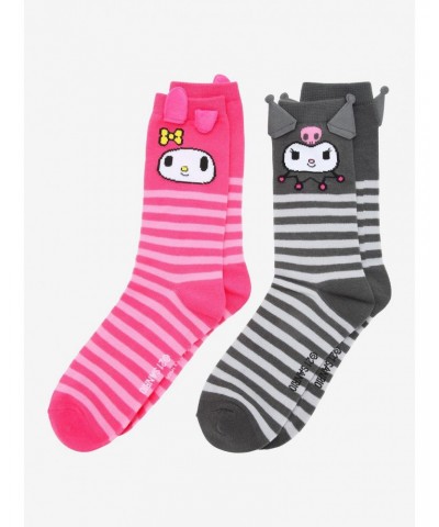 My Melody & Kuromi Character Crew Socks 2 Pair $4.13 Merchandises