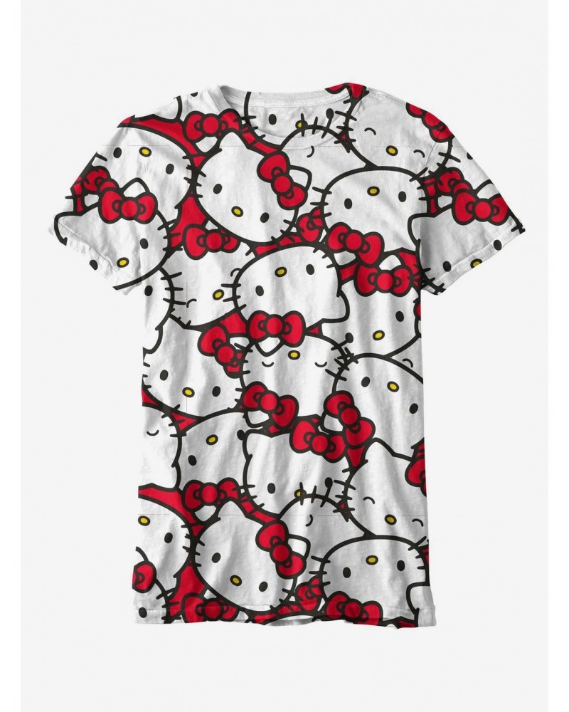 Hello Kitty Face Boyfriend Fit Girls T-Shirt $9.04 T-Shirts