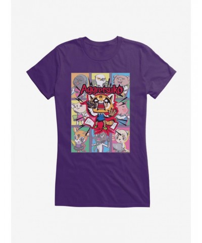 Aggretsuko Screaming Panels Girls T-Shirt $9.36 T-Shirts
