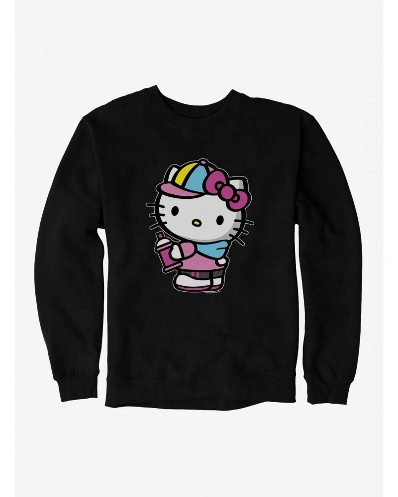 Hello Kitty Spray Can Side Sweatshirt $13.58 Sweatshirts