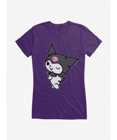 Kuromi Turning Wink Girls T-Shirt $9.16 T-Shirts