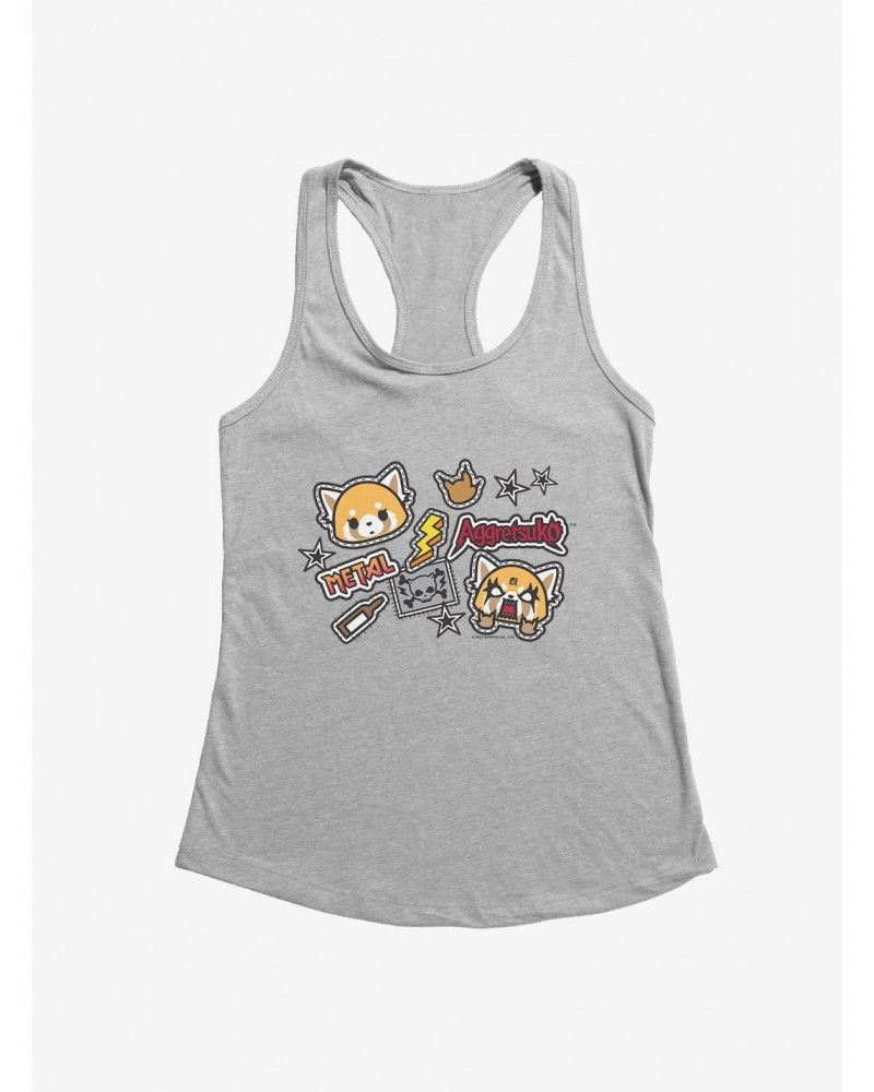 Aggretsuko Metal Gig Stickers Girls Tank $9.36 Tanks