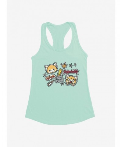 Aggretsuko Metal Gig Stickers Girls Tank $9.36 Tanks