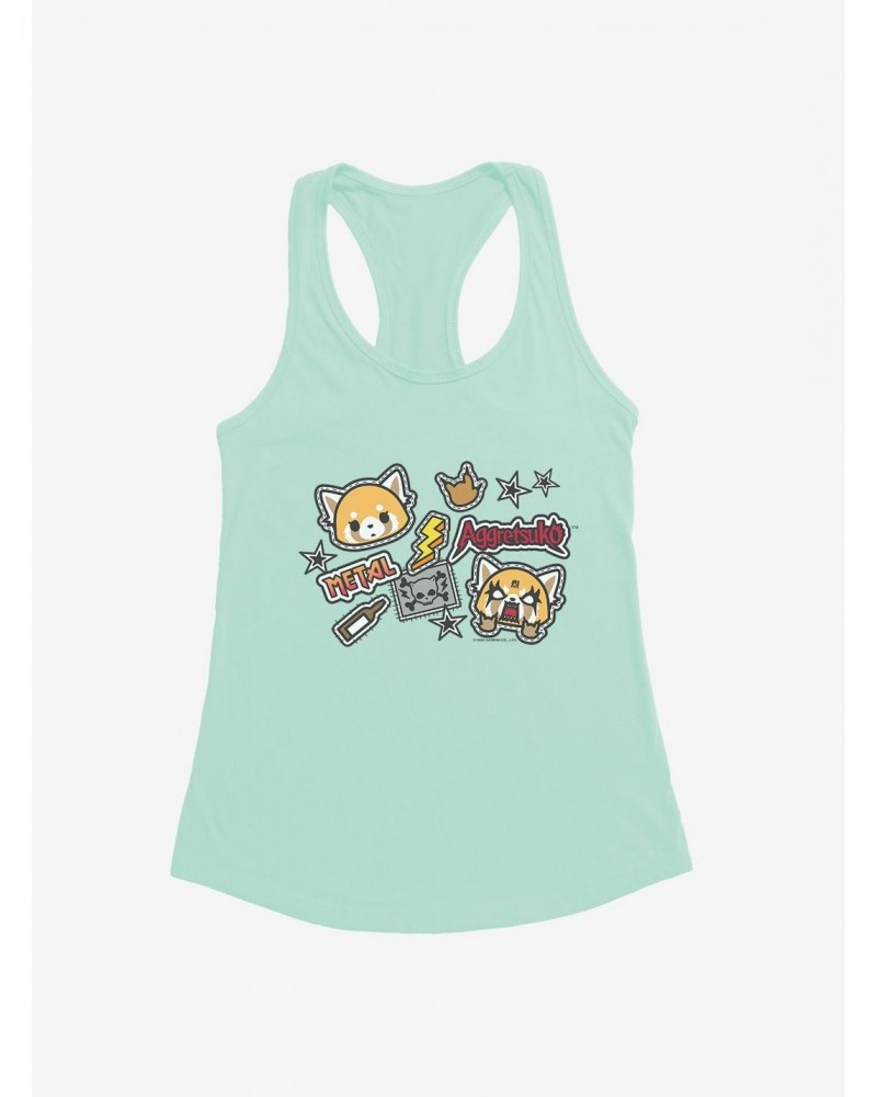 Aggretsuko Metal Gig Stickers Girls Tank $9.36 Tanks