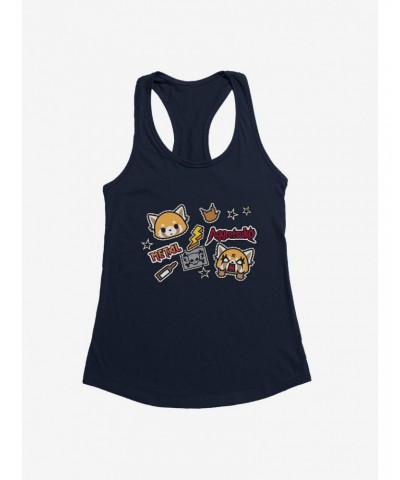 Aggretsuko Metal Gig Stickers Girls Tank $9.36 Tanks