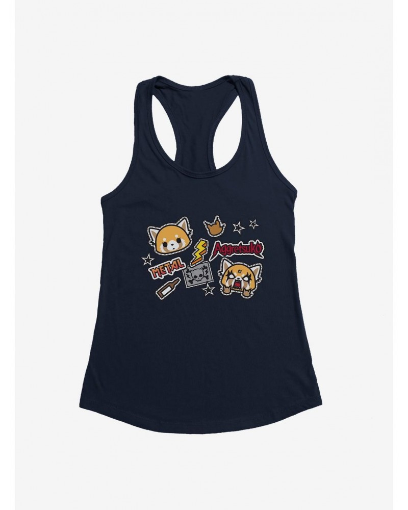 Aggretsuko Metal Gig Stickers Girls Tank $9.36 Tanks