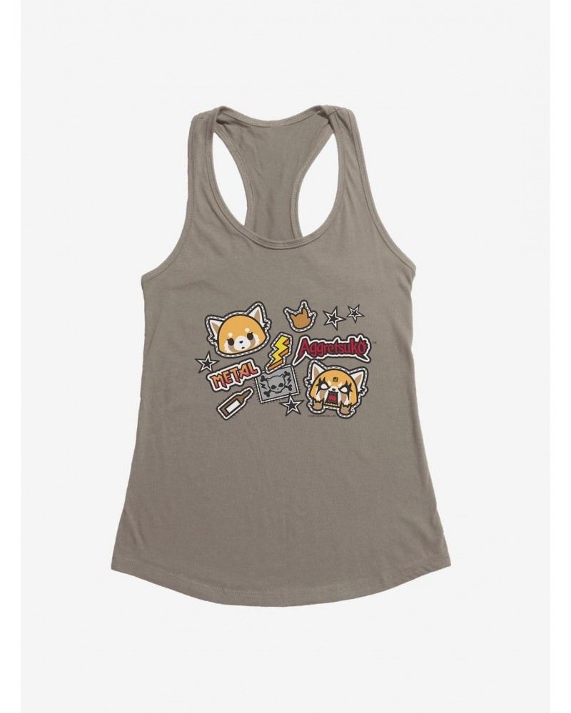 Aggretsuko Metal Gig Stickers Girls Tank $9.36 Tanks