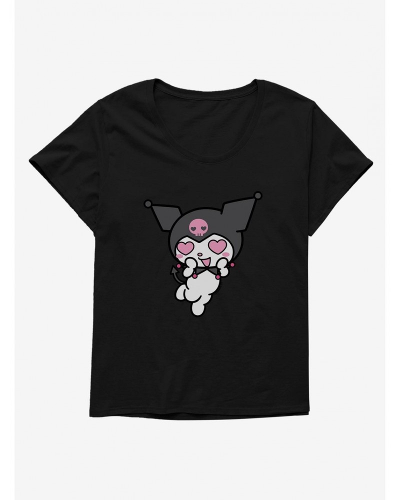 Kuromi Heart Eyes Girls T-Shirt Plus Size $11.10 T-Shirts