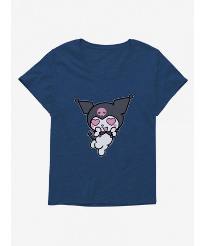 Kuromi Heart Eyes Girls T-Shirt Plus Size $11.10 T-Shirts