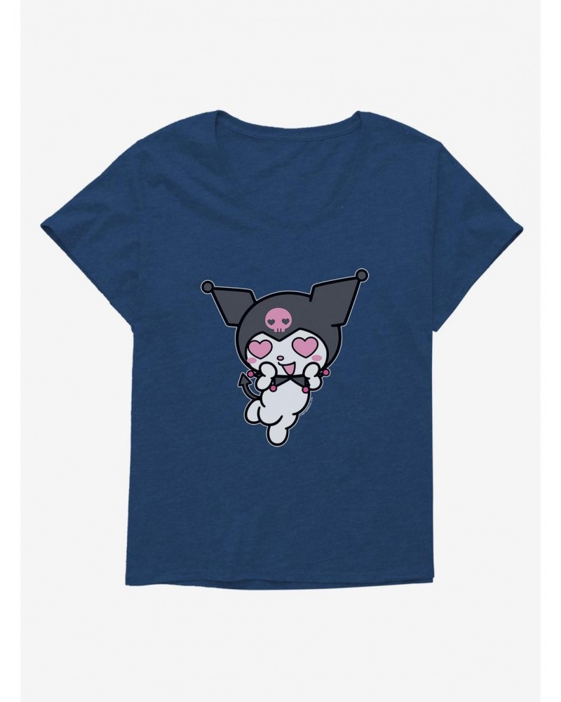 Kuromi Heart Eyes Girls T-Shirt Plus Size $11.10 T-Shirts