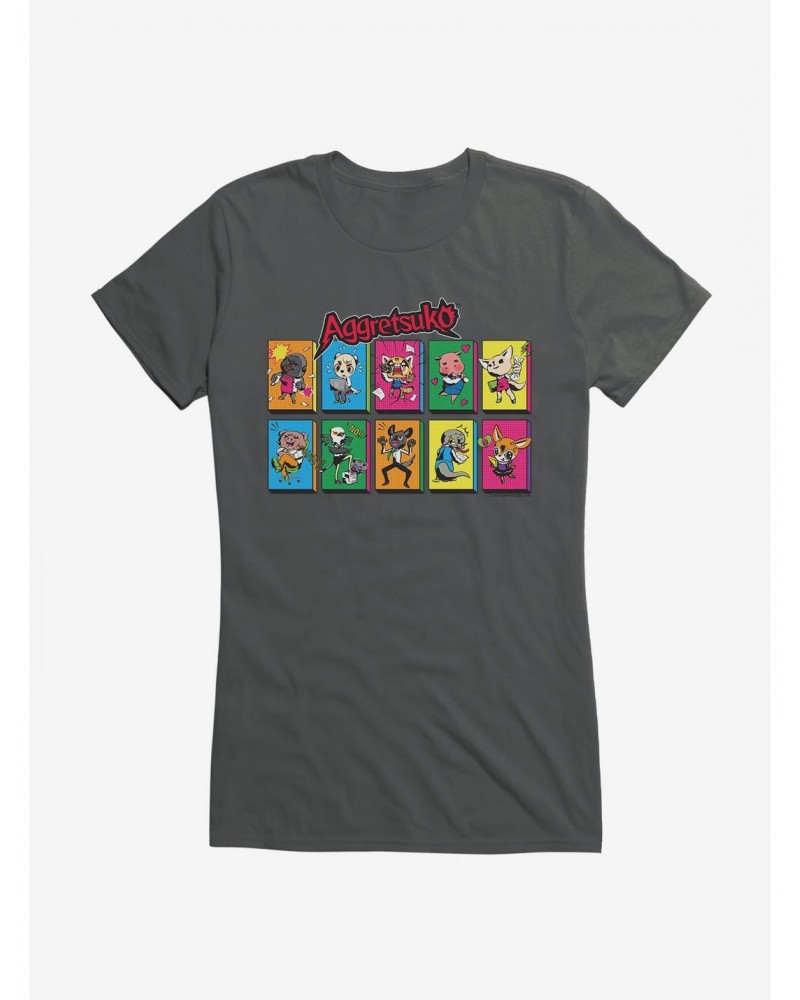 Aggretsuko Character Panels Girls T-Shirt $7.37 T-Shirts