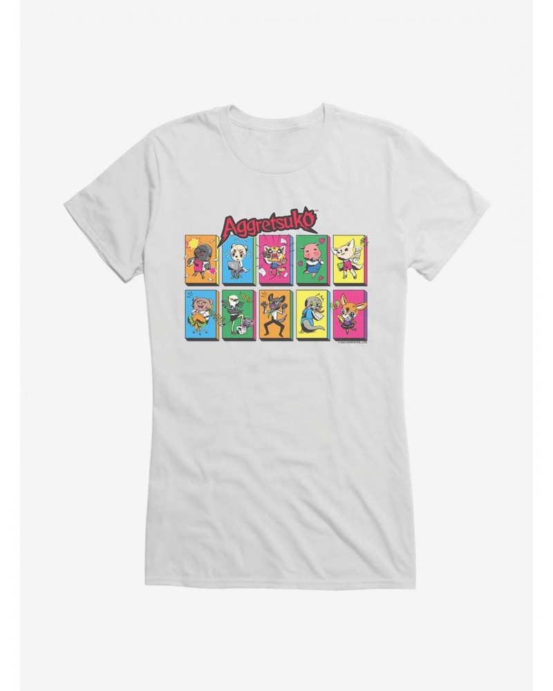 Aggretsuko Character Panels Girls T-Shirt $7.37 T-Shirts