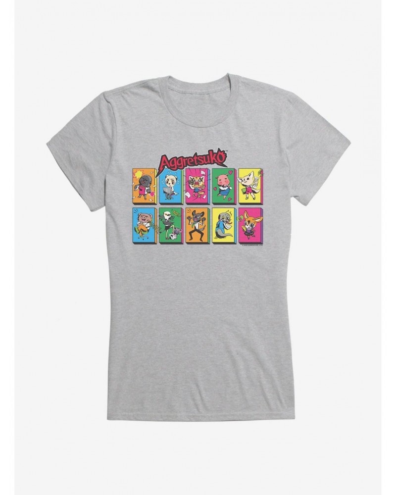 Aggretsuko Character Panels Girls T-Shirt $7.37 T-Shirts