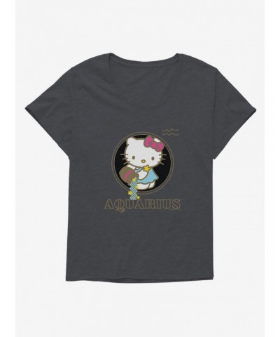 Hello Kitty Star Sign Aquarius Stencil Girls T-Shirt Plus Size $7.86 T-Shirts