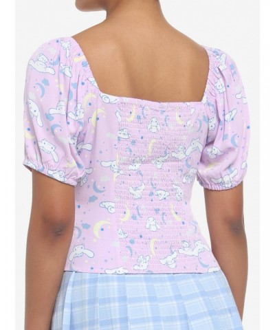 Cinnamoroll Celestial Peasant Girls Woven Top $15.00 Tops