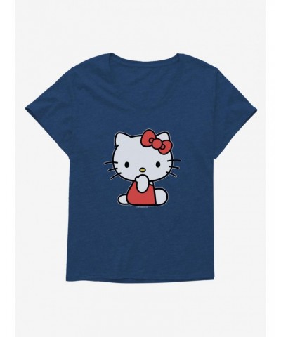 Hello Kitty Sitting Girls T-Shirt Plus Size $10.05 T-Shirts