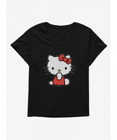 Hello Kitty Sitting Girls T-Shirt Plus Size $10.05 T-Shirts