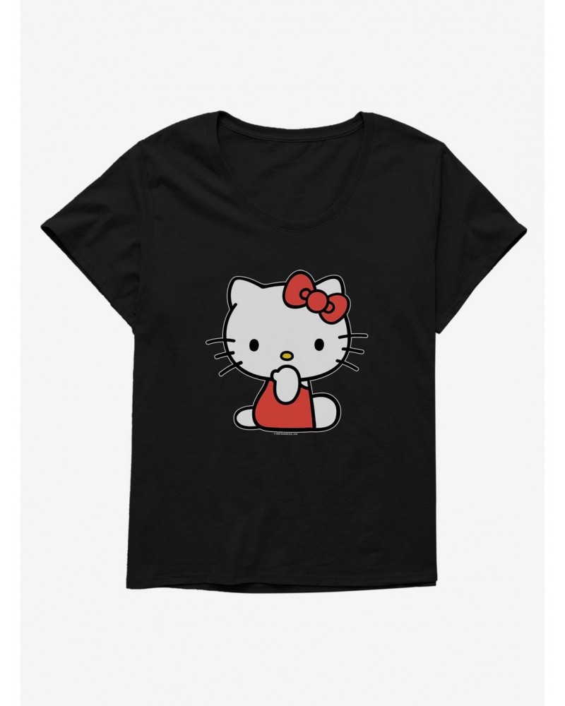 Hello Kitty Sitting Girls T-Shirt Plus Size $10.05 T-Shirts