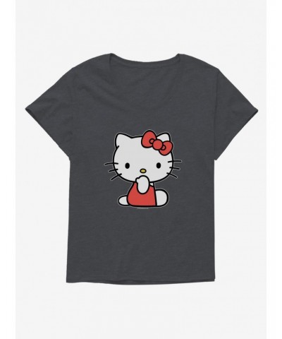 Hello Kitty Sitting Girls T-Shirt Plus Size $10.05 T-Shirts