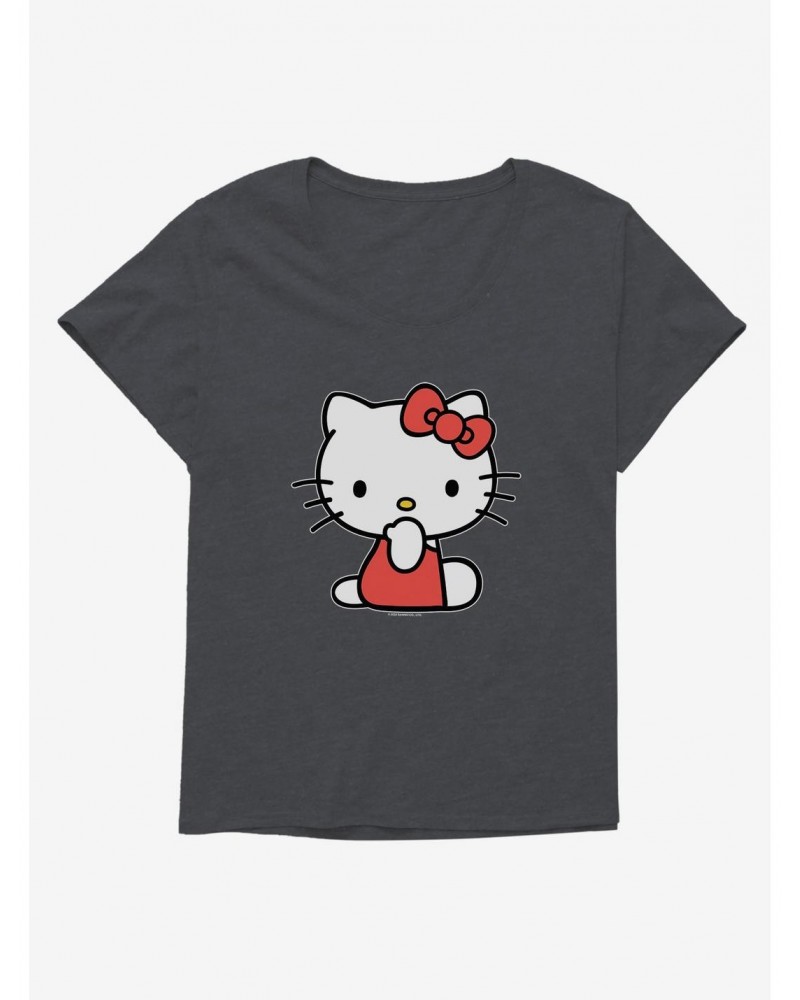 Hello Kitty Sitting Girls T-Shirt Plus Size $10.05 T-Shirts