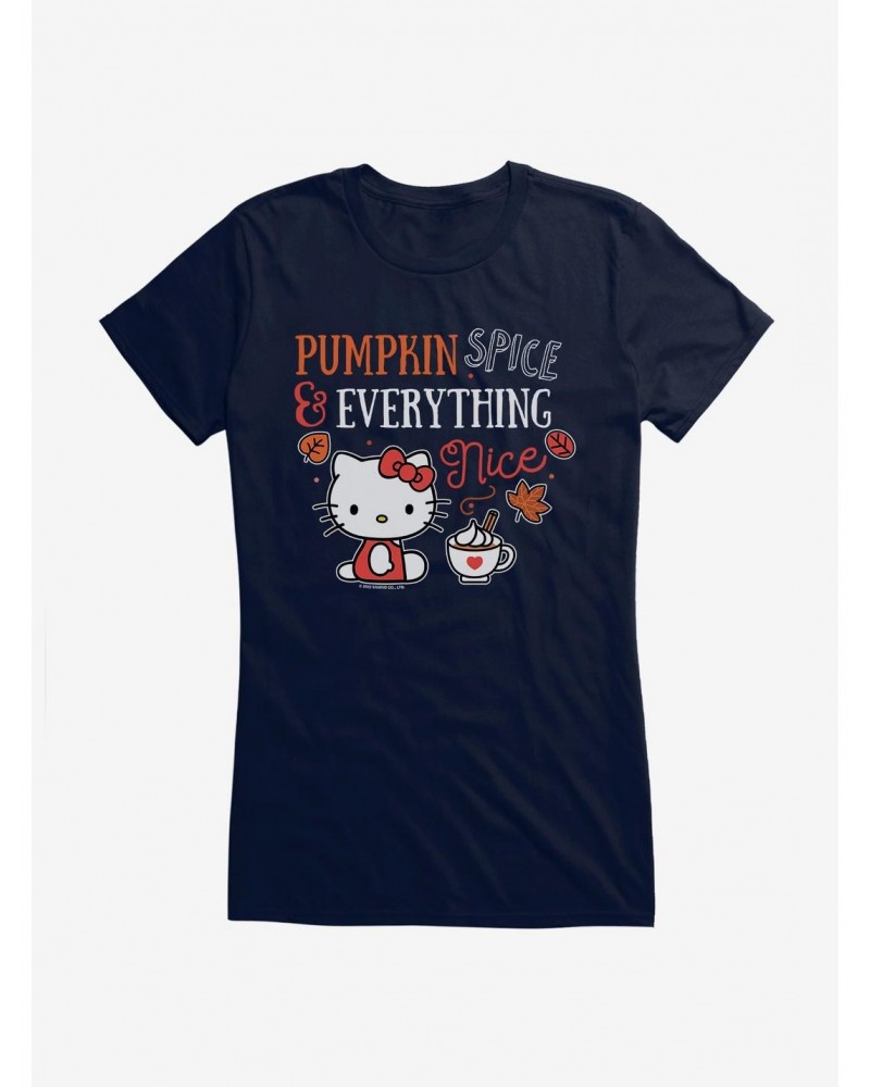 Hello Kitty Pumpkin Spice & Everything Nice Girls T-Shirt $6.77 T-Shirts