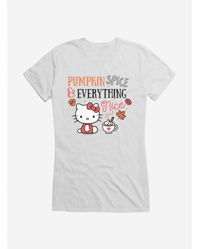 Hello Kitty Pumpkin Spice & Everything Nice Girls T-Shirt $6.77 T-Shirts