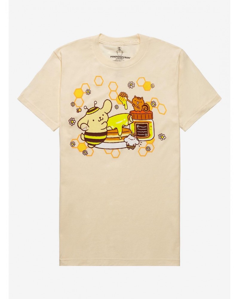 Pompompurin Honey Pancake Boyfriend Fit Girls T-Shirt $9.76 T-Shirts