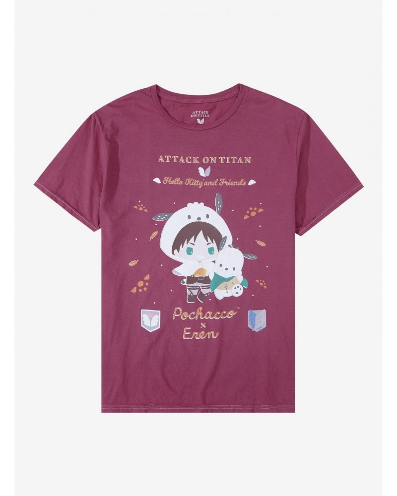 Attack On Titan X Hello Kitty And Friends Pochacco & Eren T-Shirt $10.17 T-Shirts