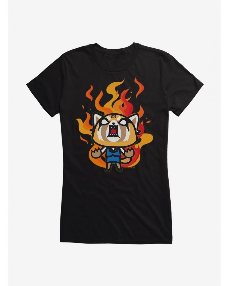 Aggretsuko Metal Rage Girls T-Shirt $5.98 T-Shirts