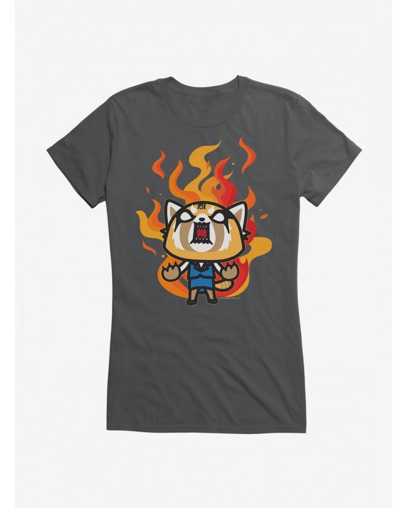 Aggretsuko Metal Rage Girls T-Shirt $5.98 T-Shirts