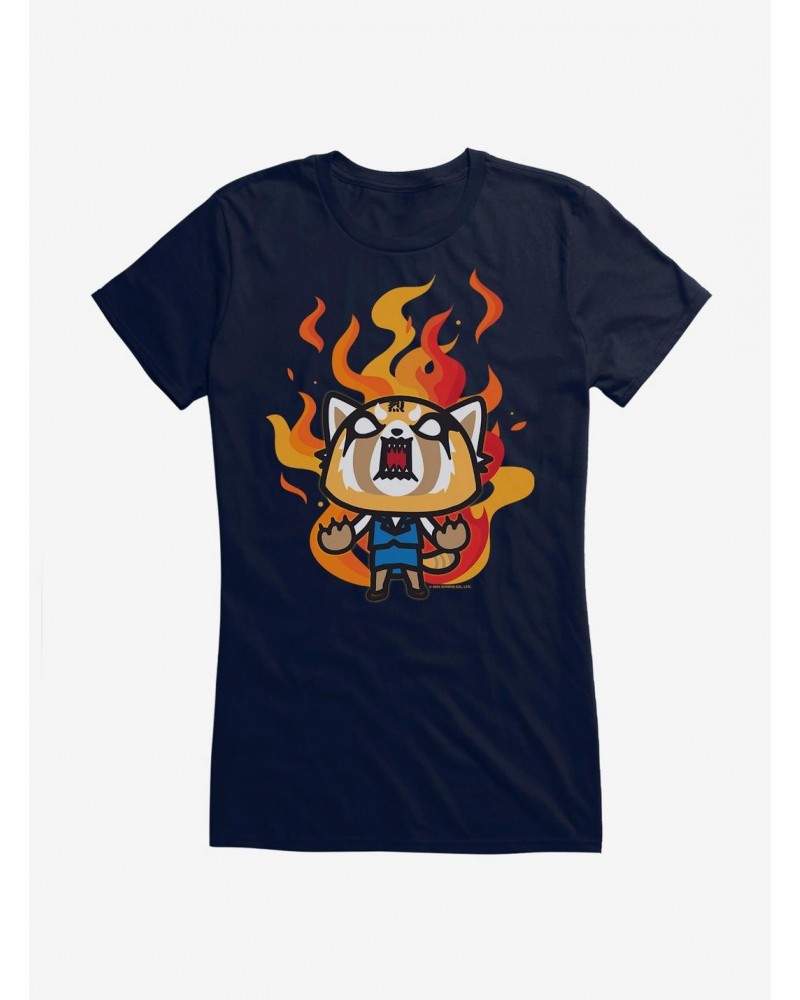 Aggretsuko Metal Rage Girls T-Shirt $5.98 T-Shirts