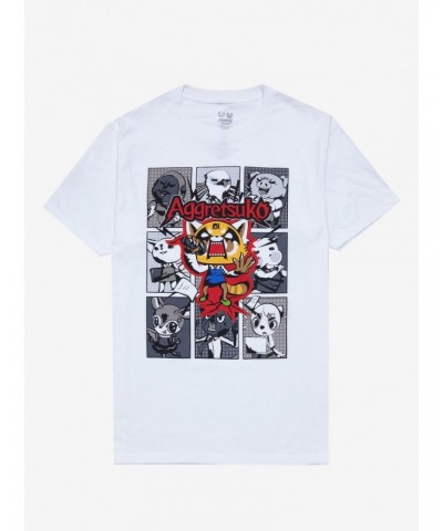Aggretsuko Angry Grid Panel T-Shirt $9.80 T-Shirts