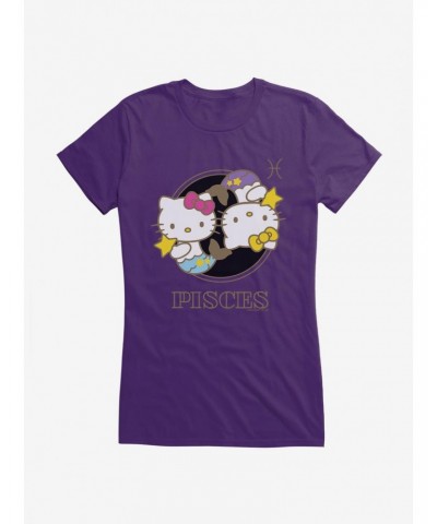 Hello Kitty Star Sign Pisces Stencil Girls T-Shirt $8.57 T-Shirts