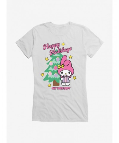 My Melody Happy Holidays Christmas Tree Girls T-Shirt $6.37 T-Shirts