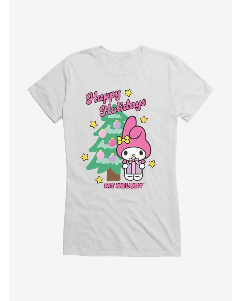 My Melody Happy Holidays Christmas Tree Girls T-Shirt $6.37 T-Shirts