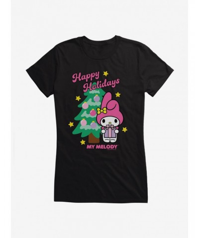 My Melody Happy Holidays Christmas Tree Girls T-Shirt $6.37 T-Shirts