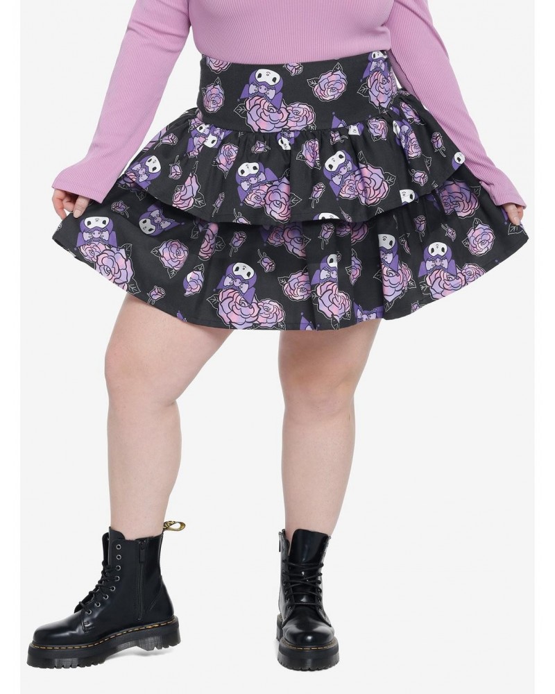 Kuromi Butterfly Tiered Skirt Plus Size $12.93 Skirts